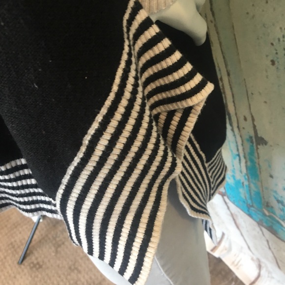 MDRN MODERN CITIZEN Black Stripe Mock Neck Sweater - Picture 5 of 9